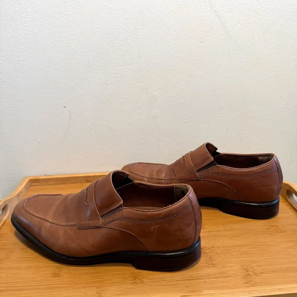 Johnston & Murphy XC4 Brown Leather Penny Loafers Men's 10M Comfort Dress